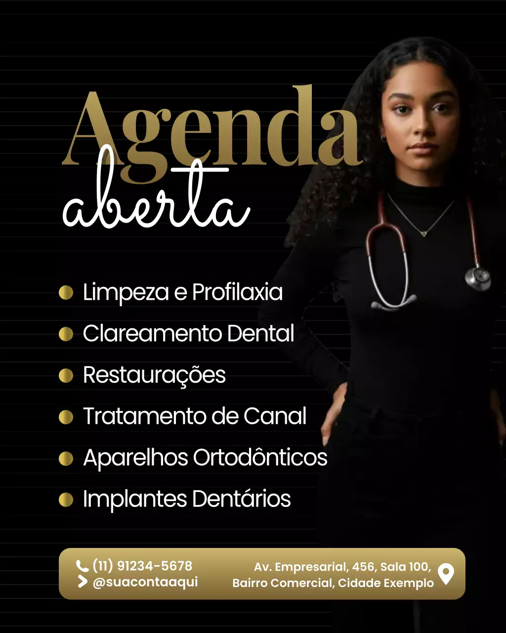 Postagem promocional do Instagram Black Modern Dental