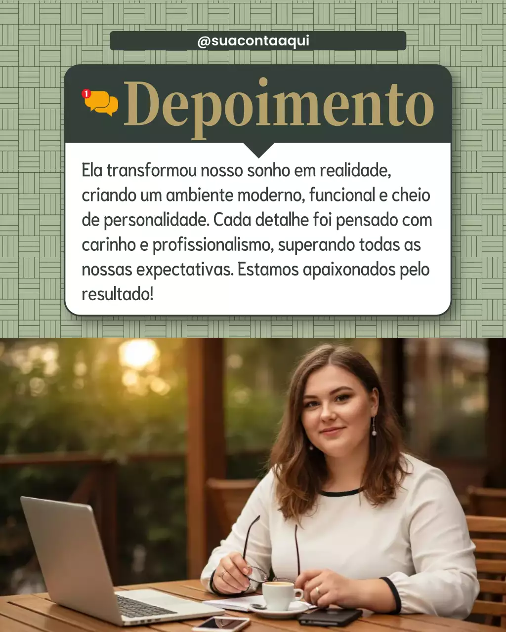 Publicação de depoimento da Green Modern no Instagram