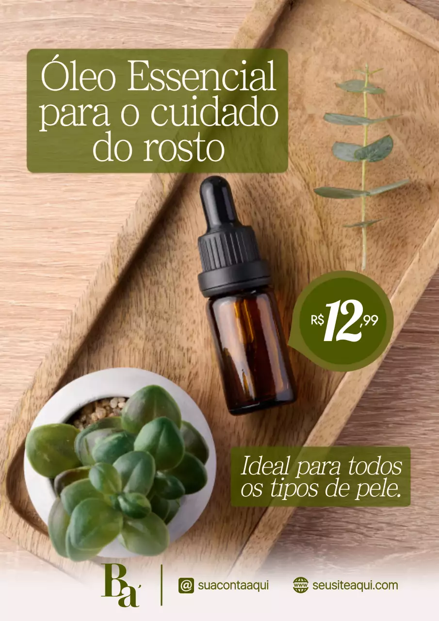 Cartaz promocional de cuidados naturais com a pele