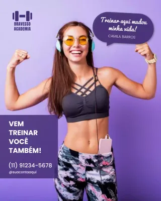 Avaliações de clientes da Purple Trendy Fitness - Publicação no Instagram