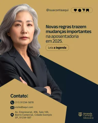 Publicação no Instagram sobre Anúncio de Aposentadoria Profissional Bege