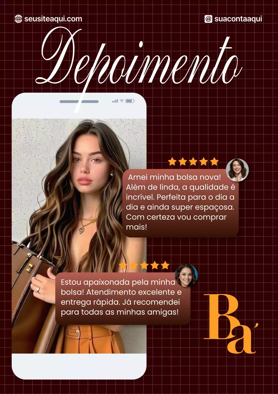 Cartaz promocional de moda elegante marrom