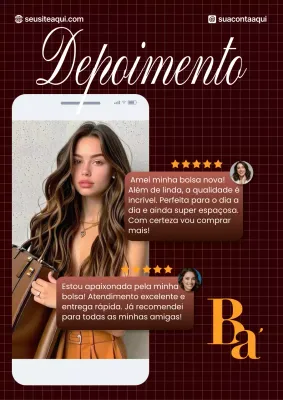 Cartaz promocional de moda elegante marrom