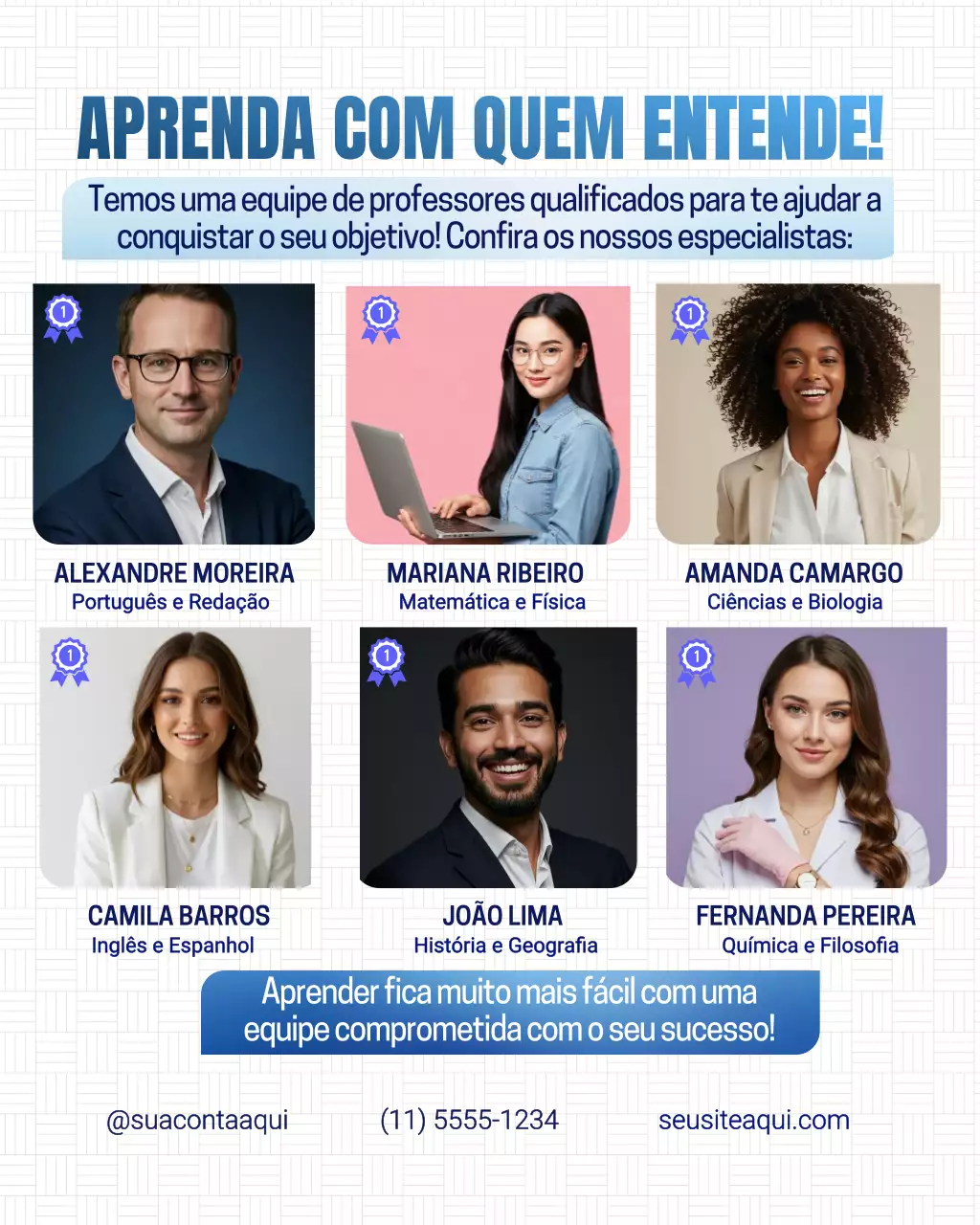 Postagem de promoção de educação profissional azul no Instagram