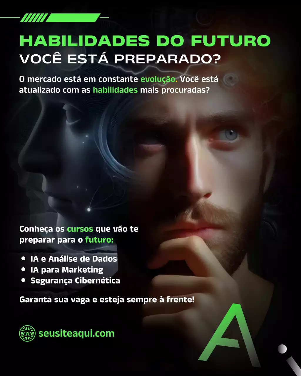 Postagem no Instagram sobre promoção de habilidades futuristas verdes