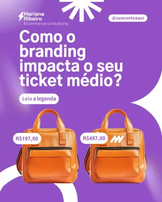 Publicação de marca moderna laranja no Instagram