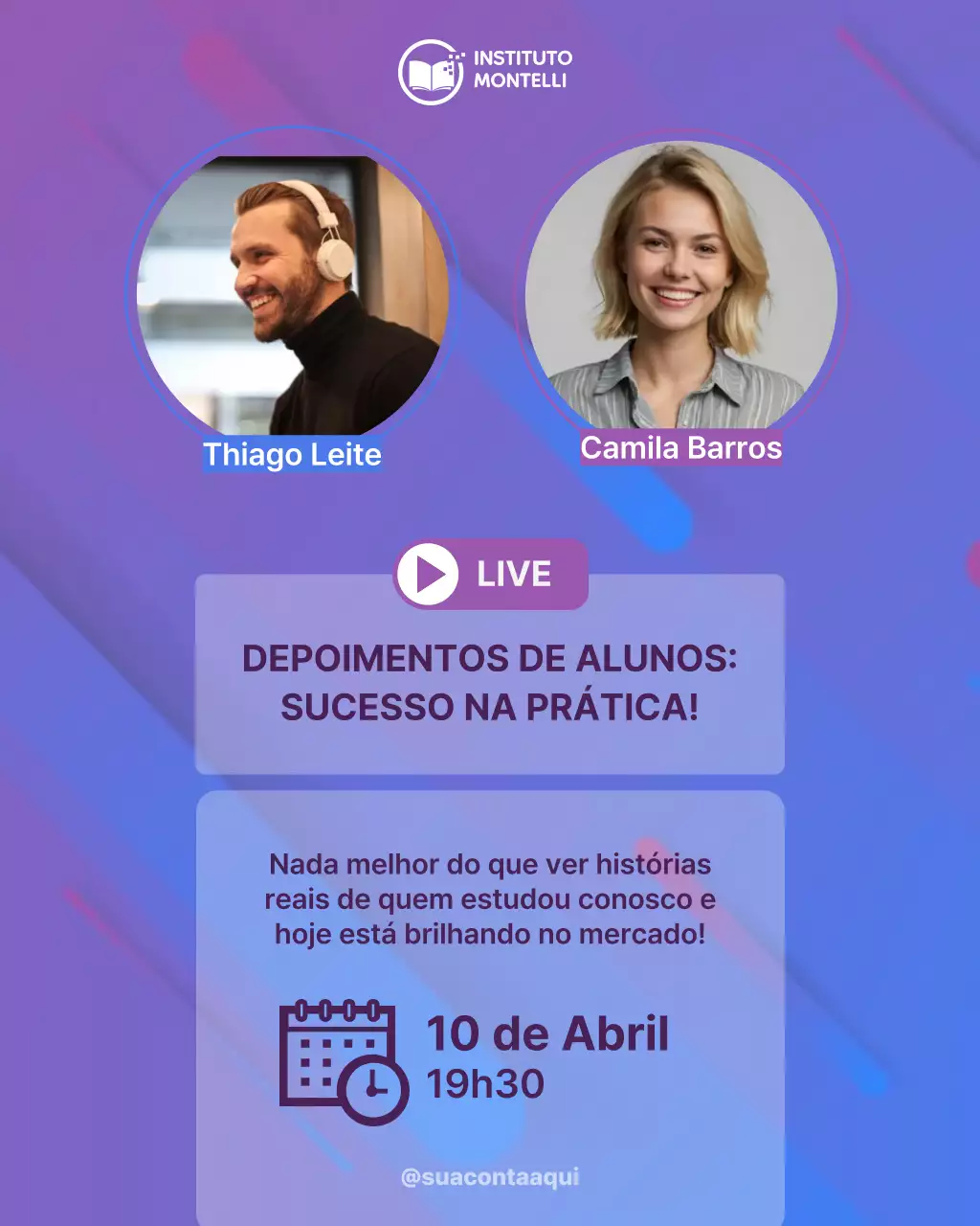 Publicação no Instagram sobre o anúncio da Purple Modern Education