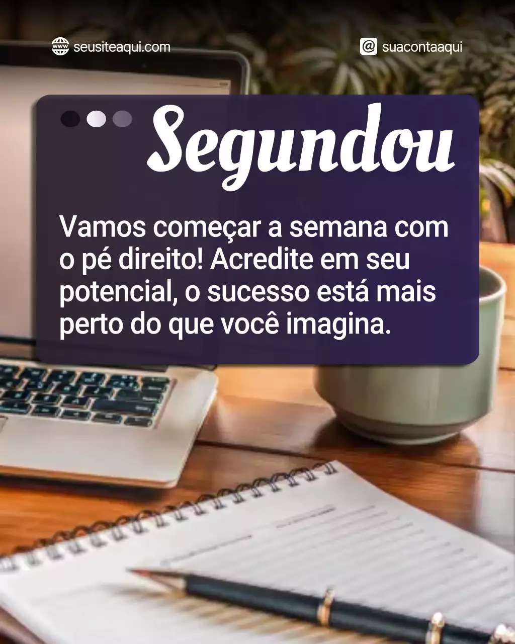 Anúncio de Motivação Moderna Marrom - Postagem no Instagram