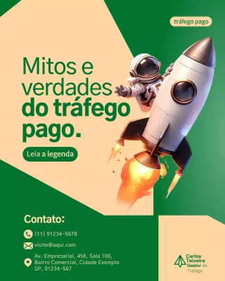 Postagem de promoção de marketing moderno e verde no Instagram