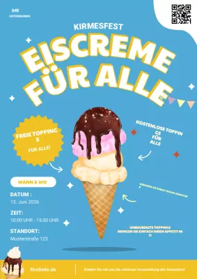 Blaues Retro Food Festival-Werbeplakat