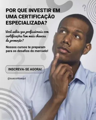 Postagem de promoção de certificação Grey Modern no Instagram