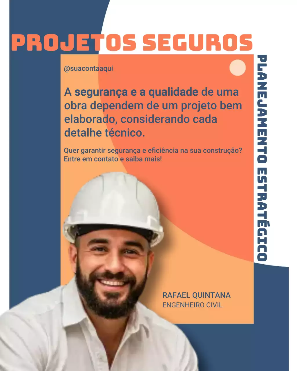 Postagem de promoção do serviço de construção profissional Orange no Instagram
