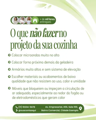 Guia de cozinha moderna verde no Instagram