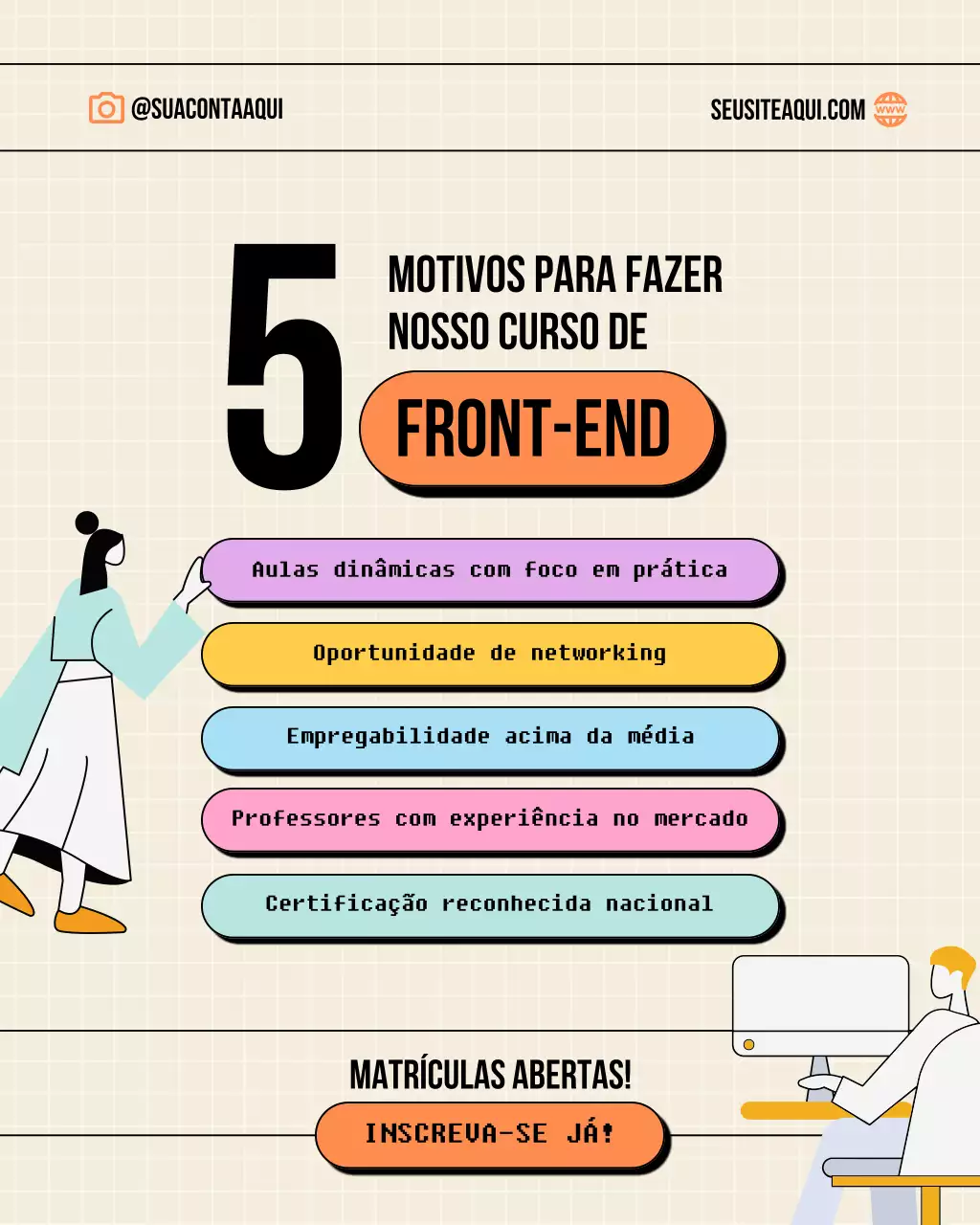 anúncio do curso front-end moderno laranja
