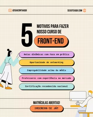 Publicação no Instagram do curso Orange Modern Front-end