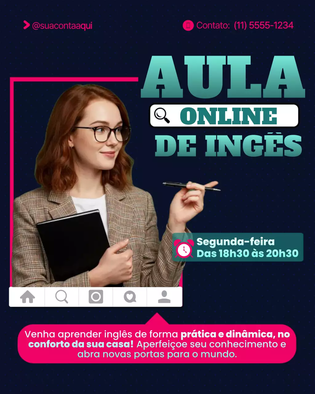 Postagem no Instagram do Curso de Línguas Modernas da Marinha