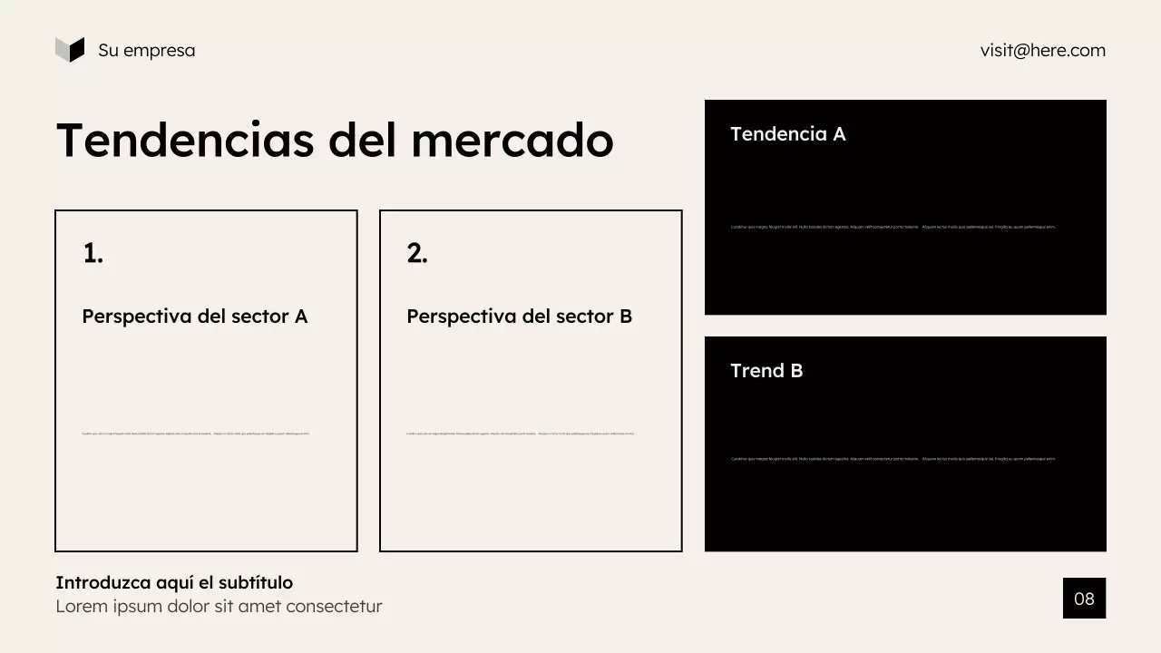 Presentación de marketing moderna en beige