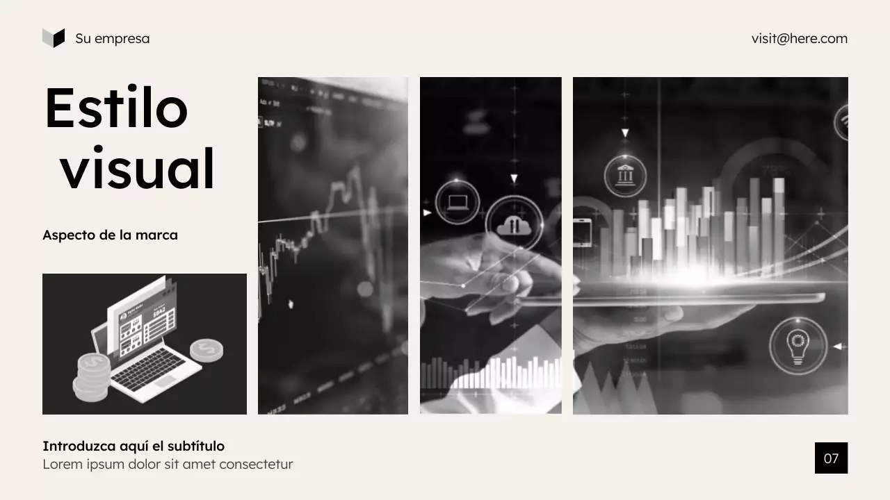 Presentación de marketing moderna en beige