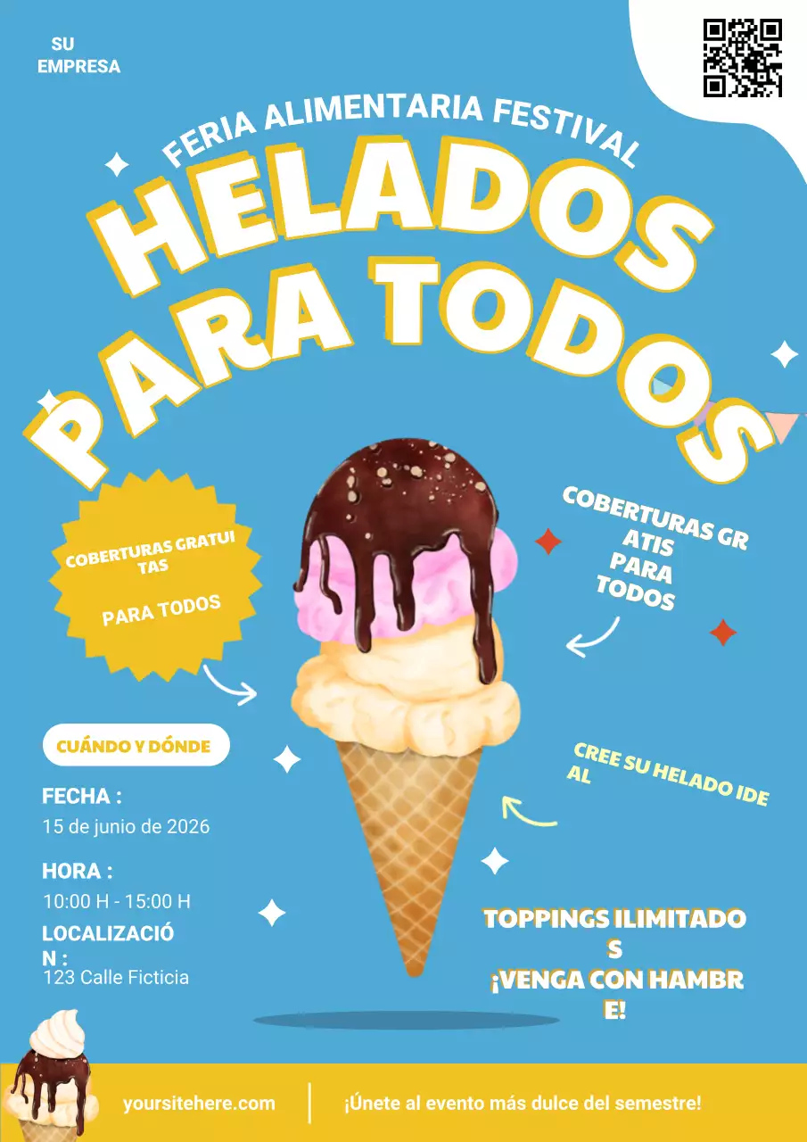 Cartel publicitario del festival gastronómico retro azul