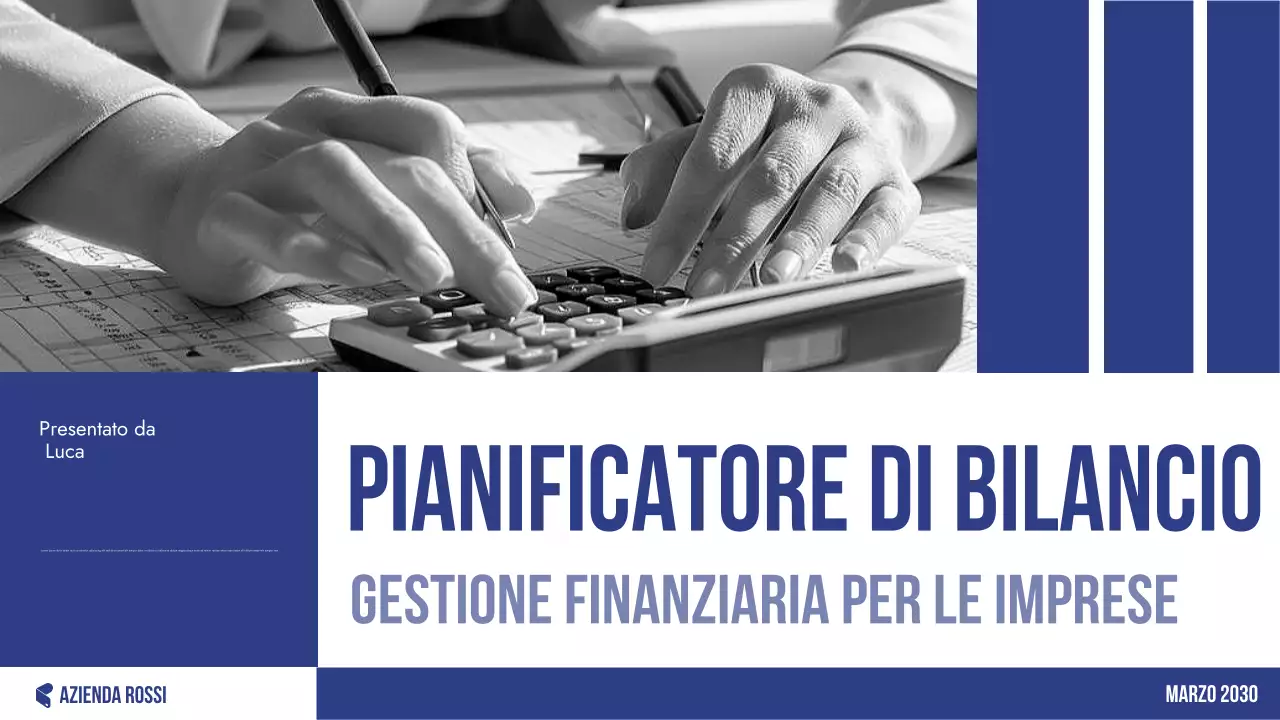pianificatore di budget professionale blu
