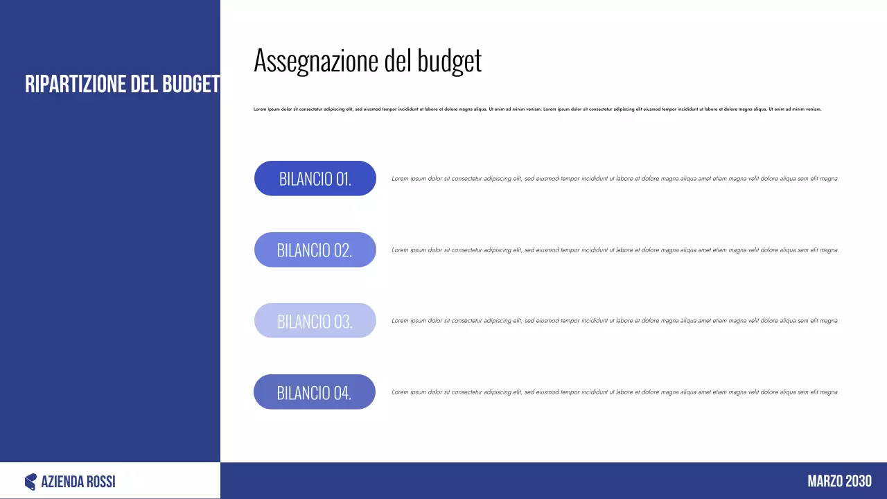 pianificatore di budget professionale blu
