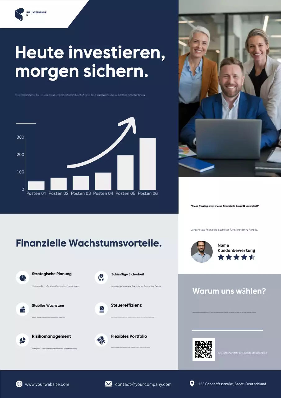 Werbeplakat für professionelle Finanzdienstleistungen der Marine