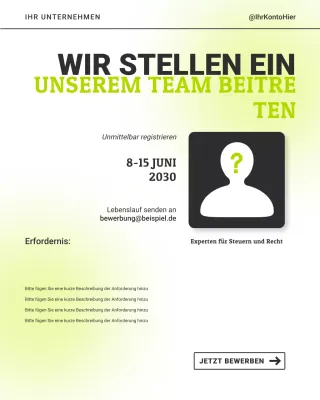 grüne moderne Stellenausschreibung