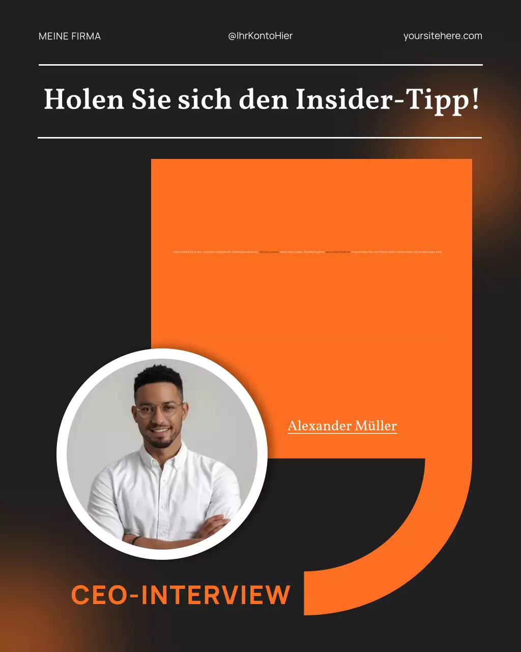 orange moderne Vorstellungsgesprächsankündigung