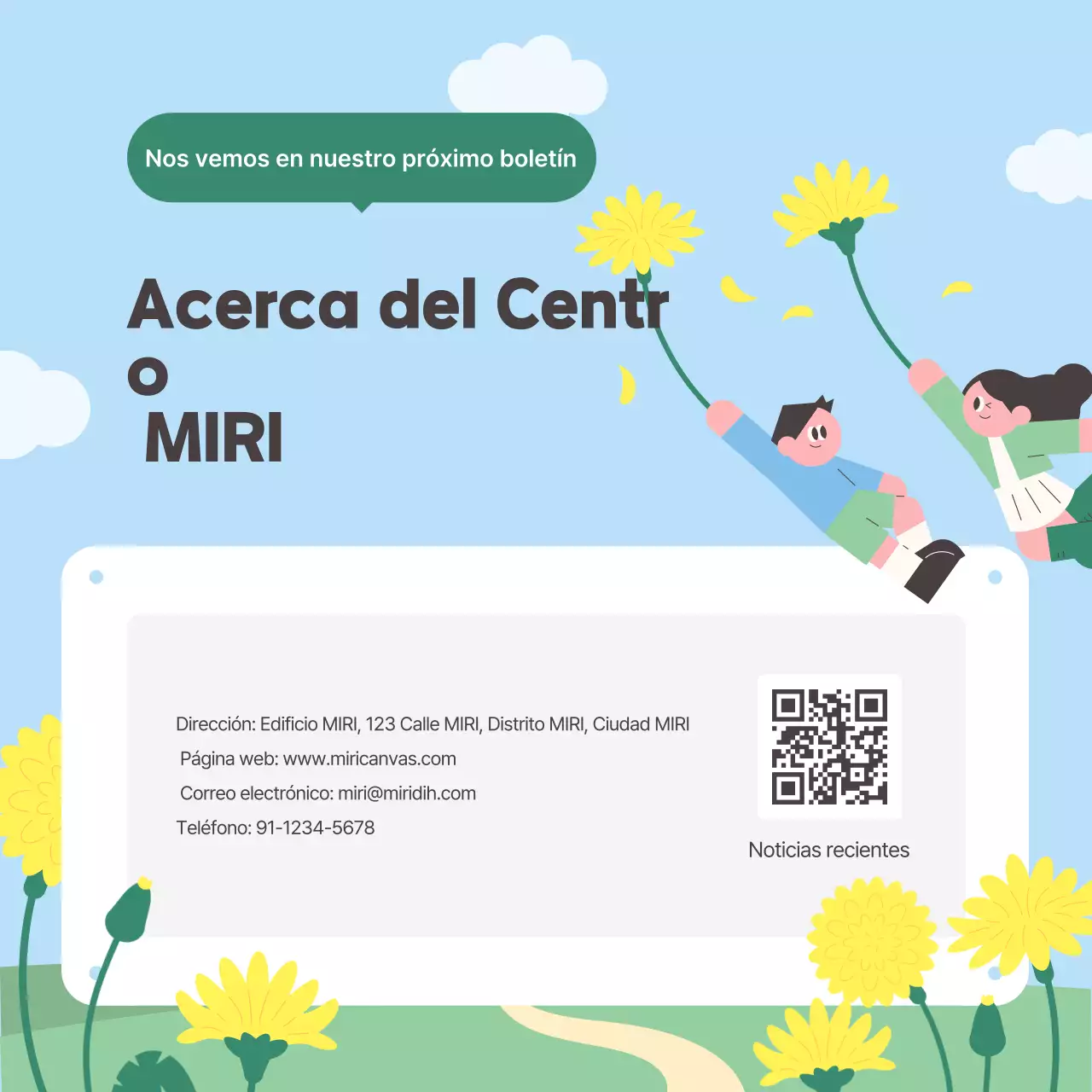 Promoción del boletín informativo Sky Blue Baby