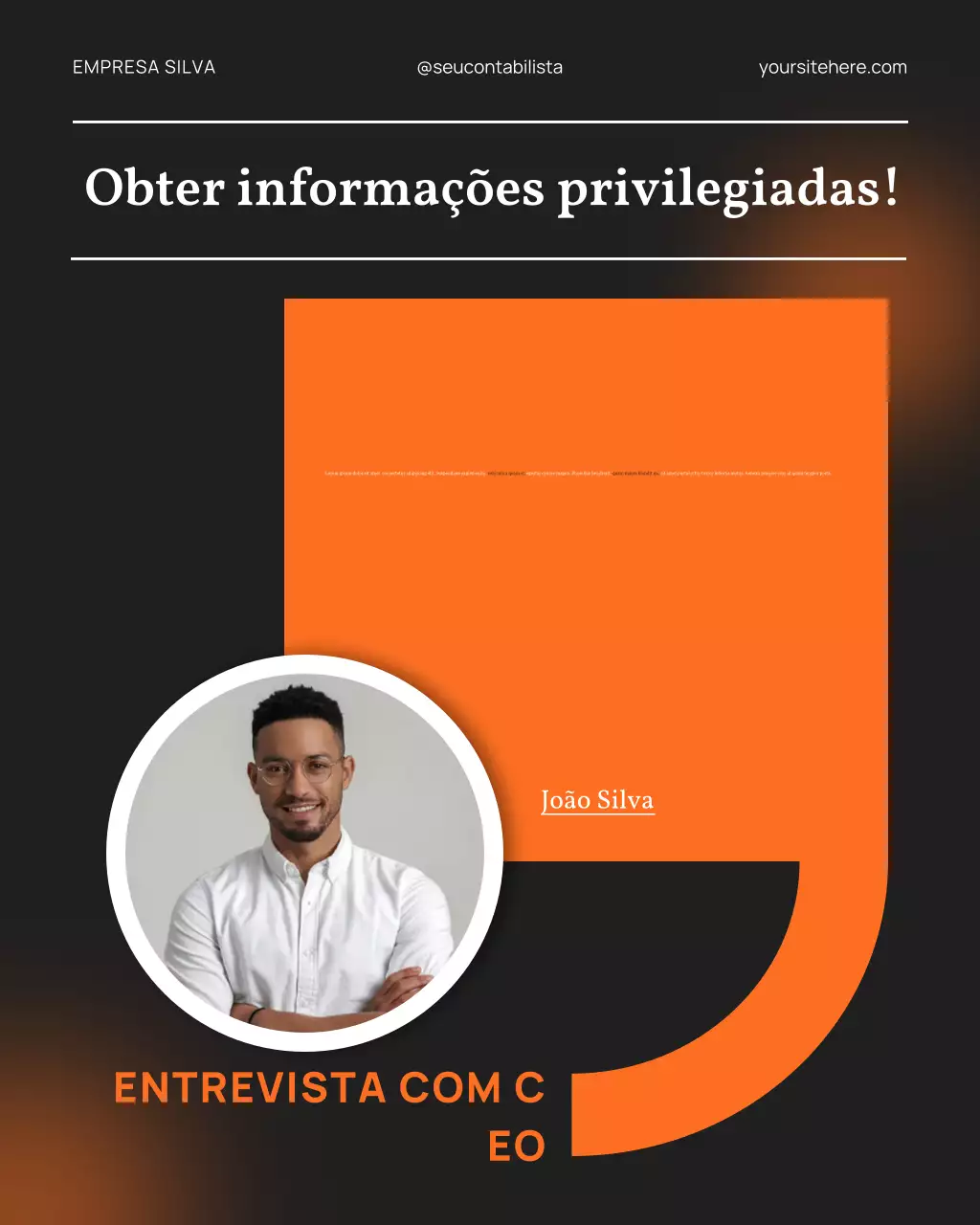 anúncio de entrevista moderna laranja