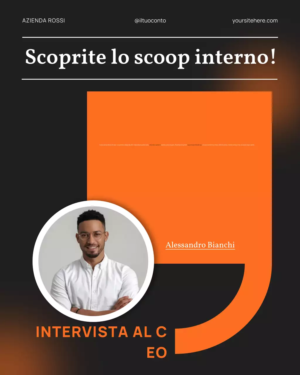annuncio di intervista moderna arancione