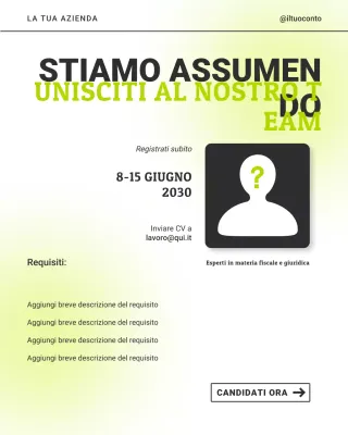 annuncio di reclutamento moderno verde