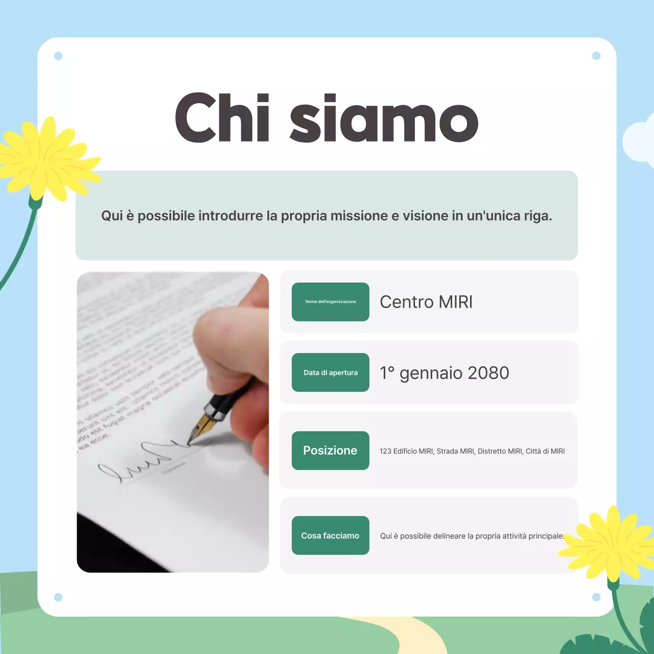 Promozione della newsletter Sky Blue Baby