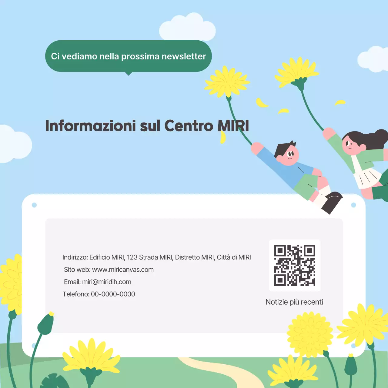 Promozione della newsletter Sky Blue Baby