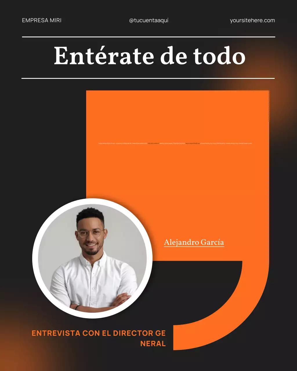 Anuncio de entrevista de Orange Modern
