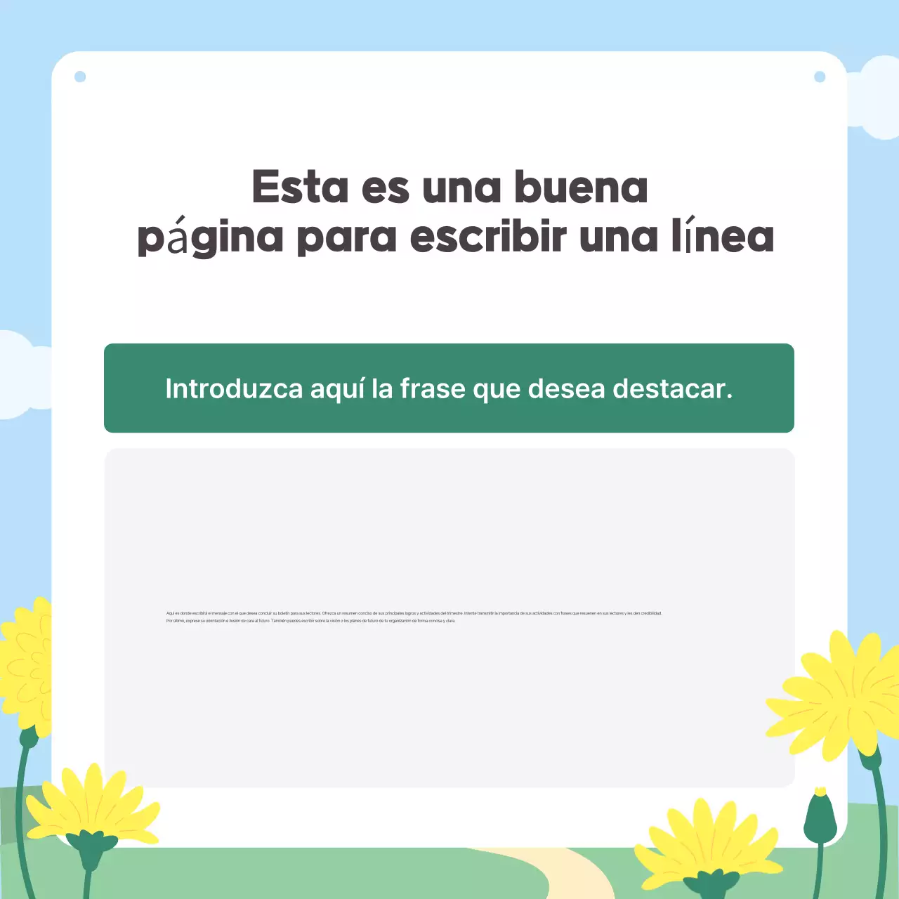 Promoción del boletín informativo Sky Blue Baby