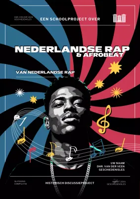 Rode poster van het moderne muziekproject