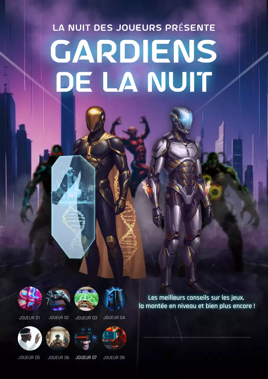 Affiche d'annonce de l'événement Purple Futuristic Gaming