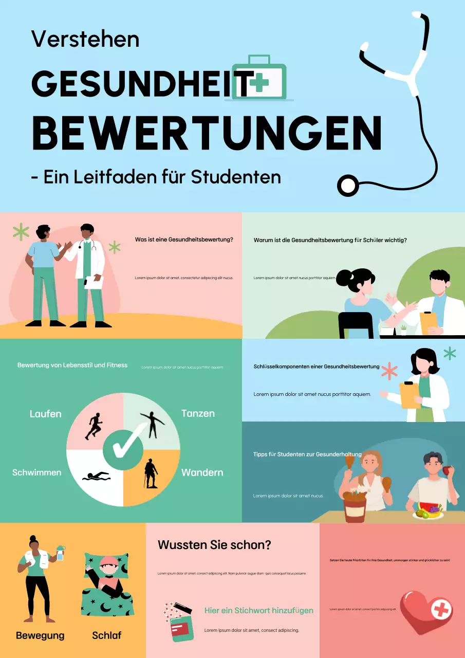 Blaugrüner moderner Gesundheitsratgeber Poster