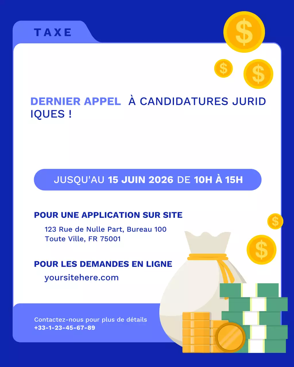 Publication Instagram d'une annonce urgente de Blue and White Legal