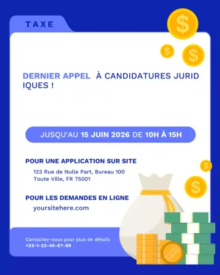 Publication Instagram d'une annonce urgente de Blue and White Legal