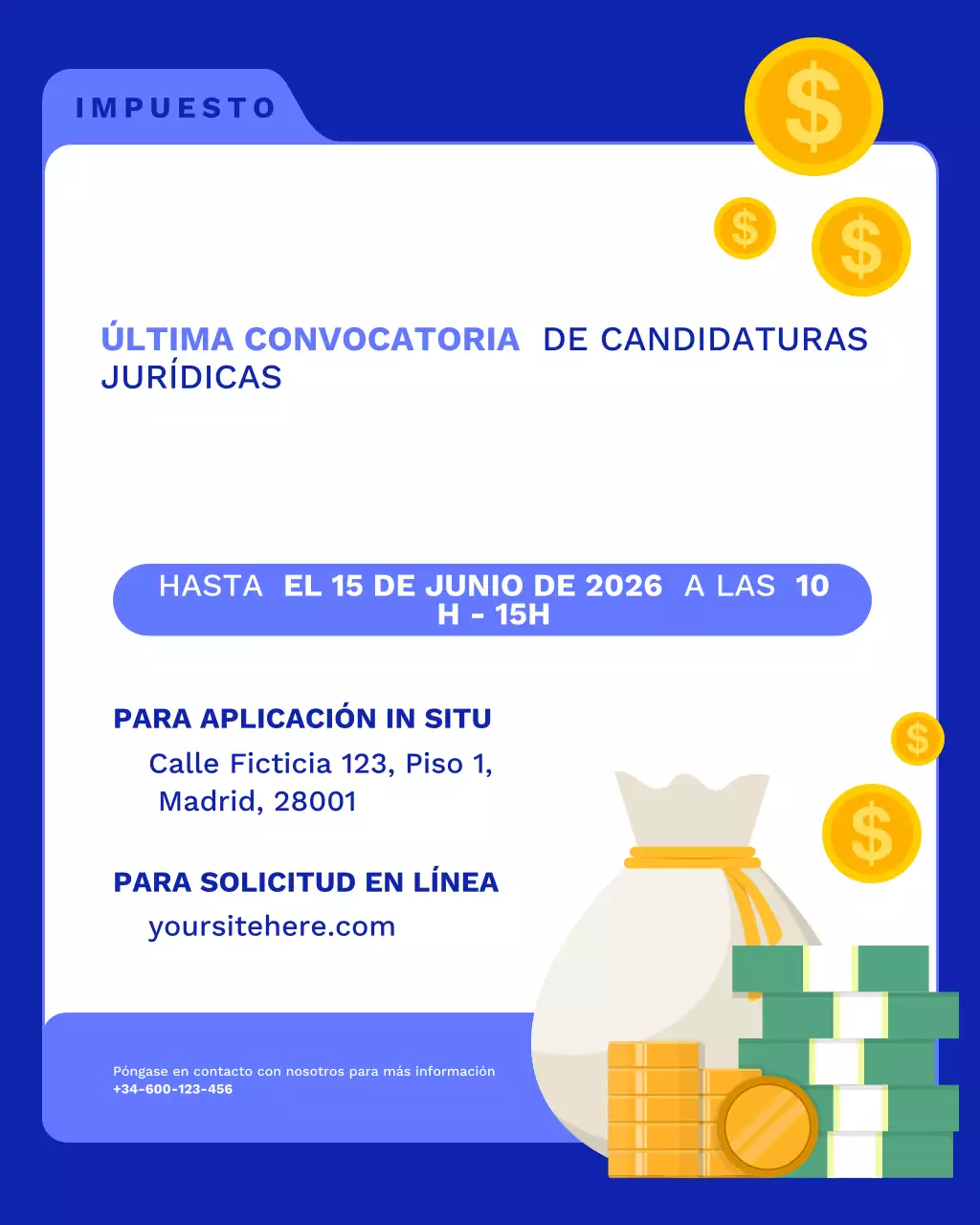 Publicación de Instagram del anuncio urgente legal de Azul y Blanco