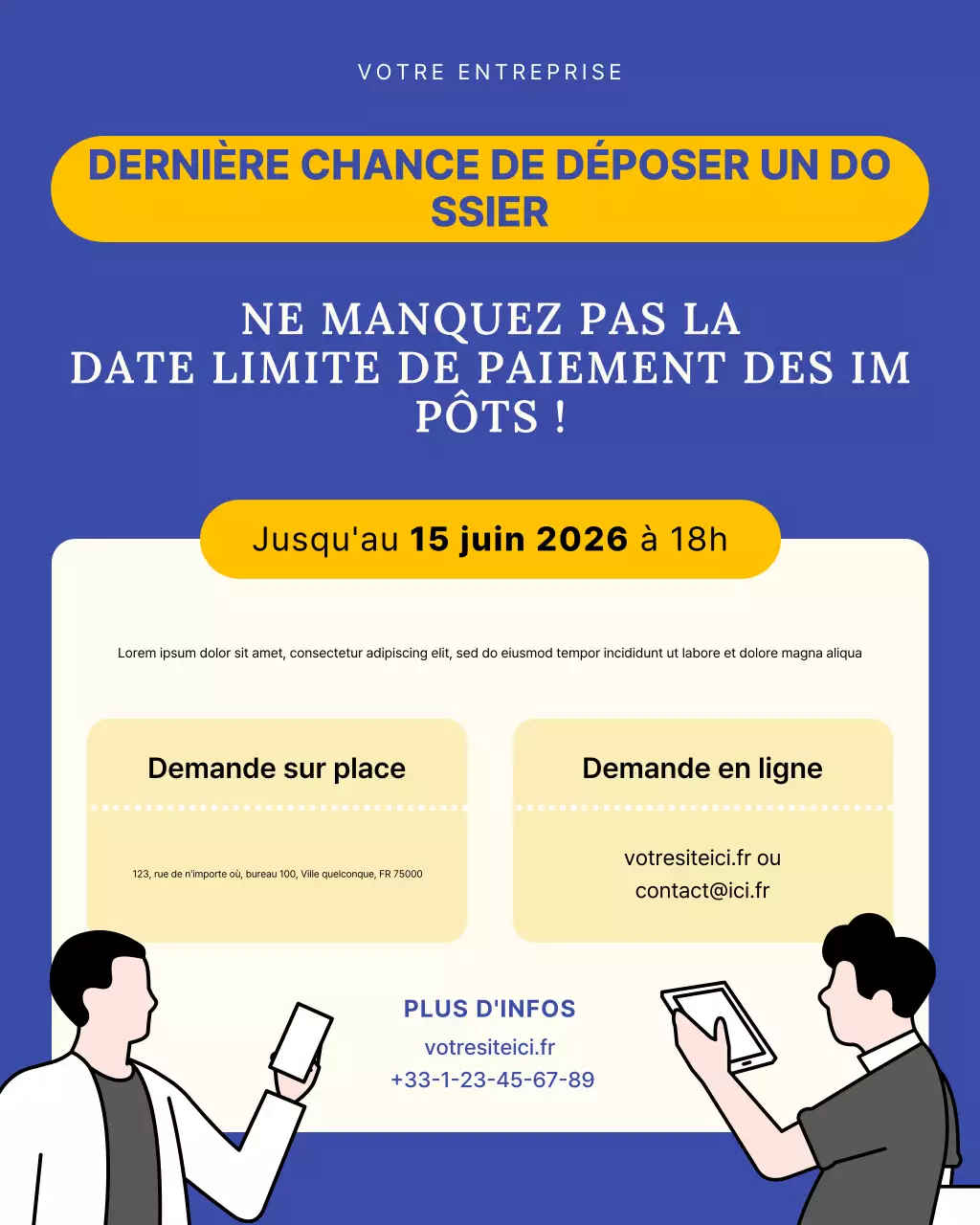 annonce fiscale moderne turquoise