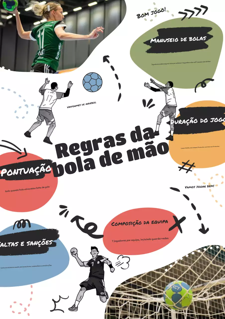 Cartaz colorido do guia esportivo moderno