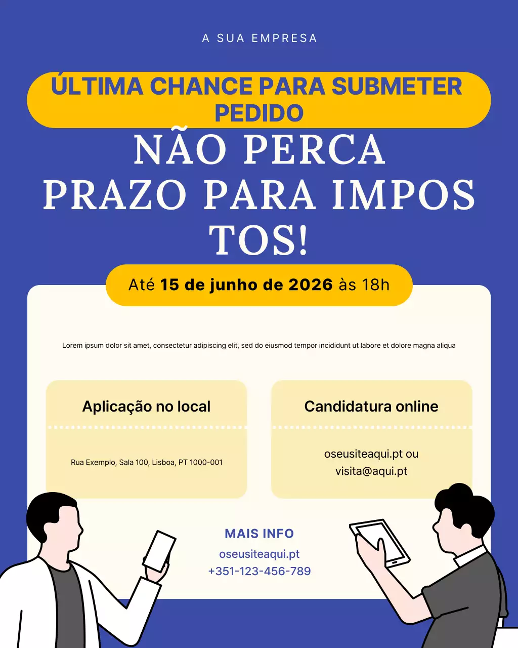 anúncio de imposto moderno azul-petróleo
