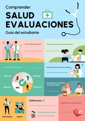 Póster de la Guía de Salud Moderna en color verde azulado