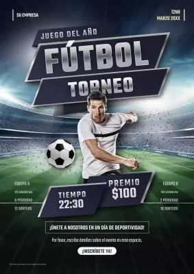 Póster promocional de fútbol Blue Bold