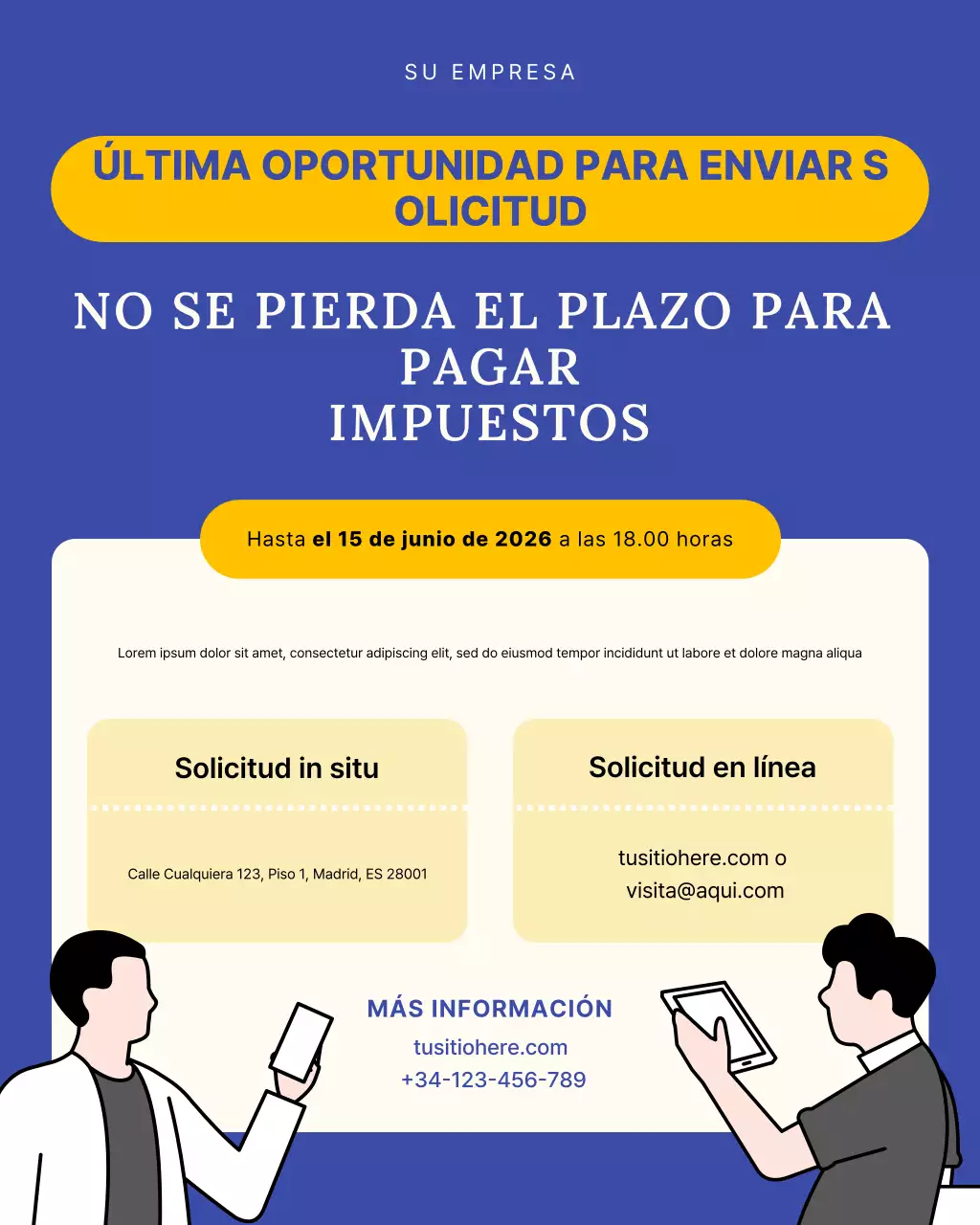 Anuncio de impuestos modernos en verde azulado