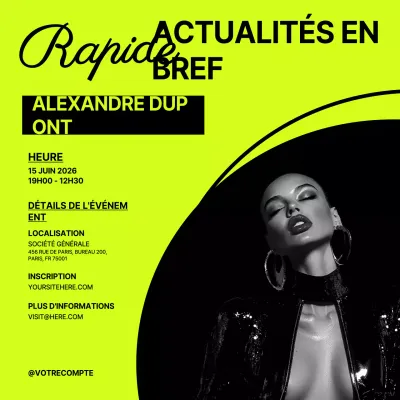 Invitation à un événement moderne et néon sur les réseaux sociaux