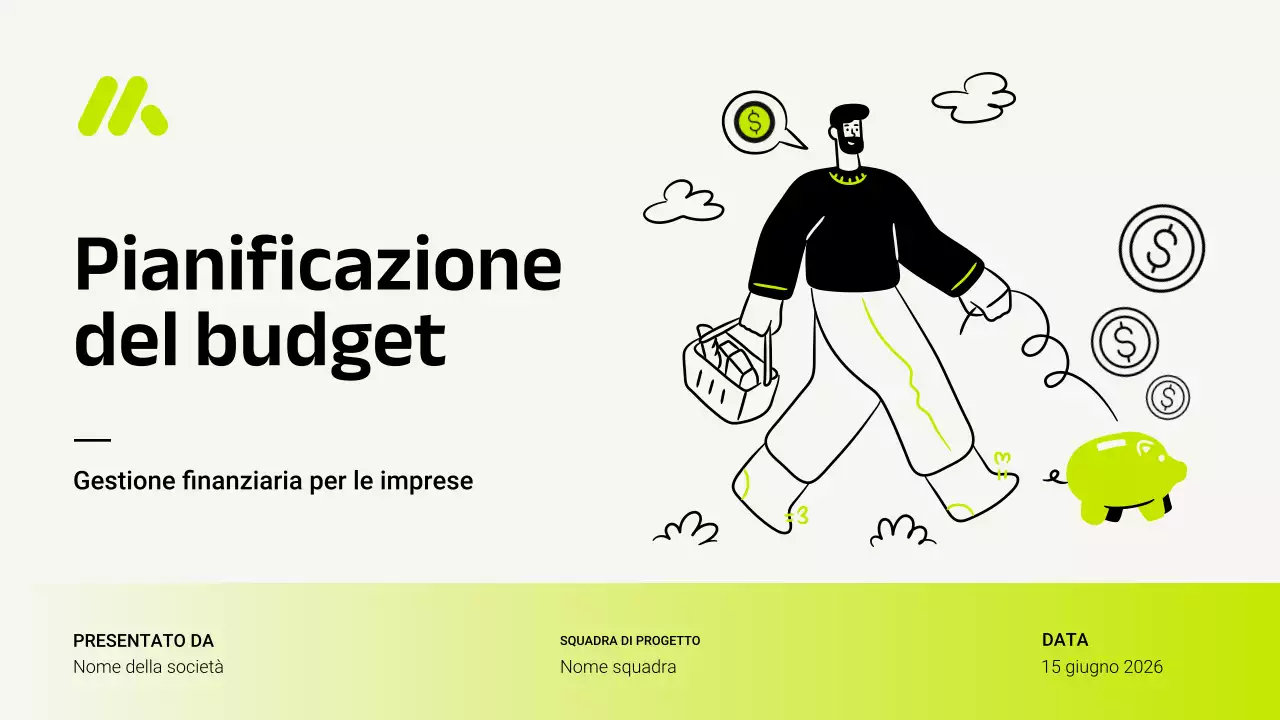 Presentazione del pianificatore di budget moderno verde